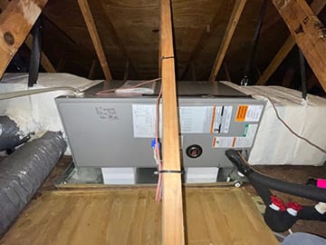 Residential air handler installation in Cape Coral, Florida.